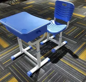 Study Desk: Plastic Student Desk and Chair Set