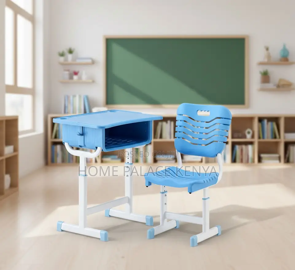 Study Desk: Plastic Student Desk and Chair Set