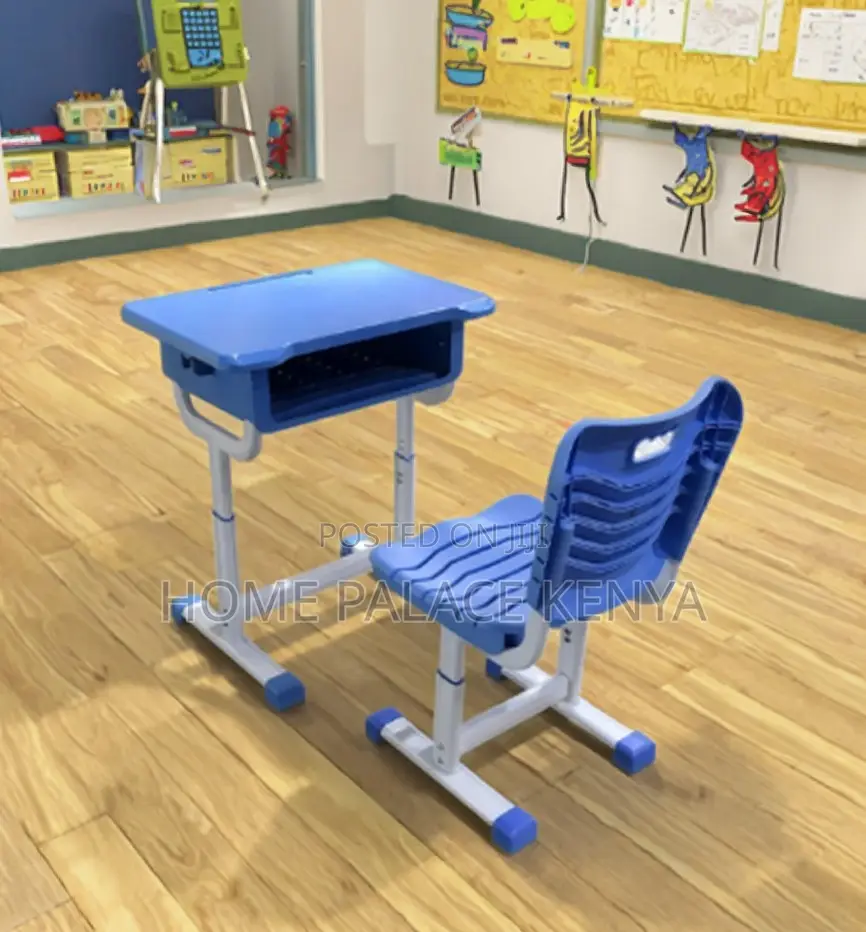 Study Desk: Plastic Student Desk and Chair Set