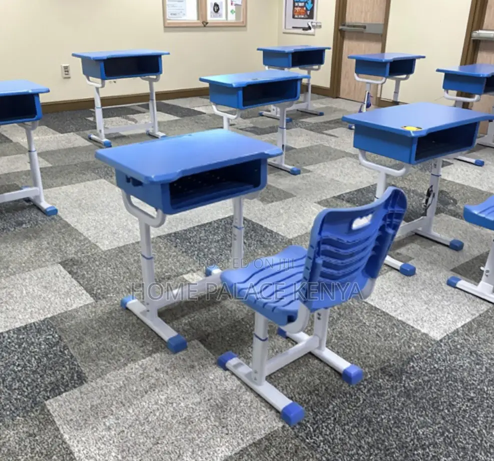 Study Desk: Plastic Student Desk and Chair Set