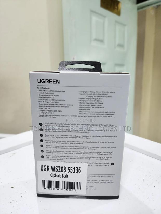 Ugreen Clipbuds Magic Full Color Touchscreen Wireless Earbuds - thumbnail 3