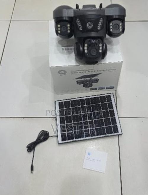 Outdoor V380 Pro Triple Lens Solar Camera With Smart Motion Detection