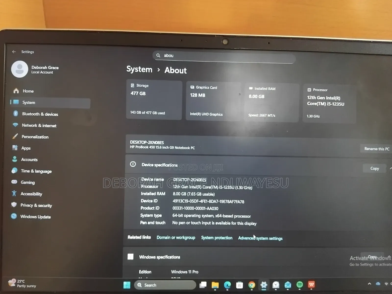 Laptop HP ProBook 450 G9 8GB Intel Core i5 SSD 512GB