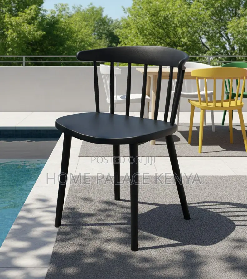 Home Chair: High Back Stackable Plastic Dining Chair