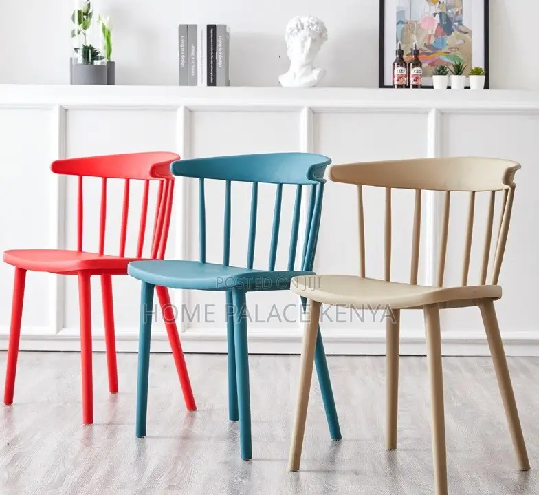 Home Chair: High Back Stackable Plastic Dining Chair