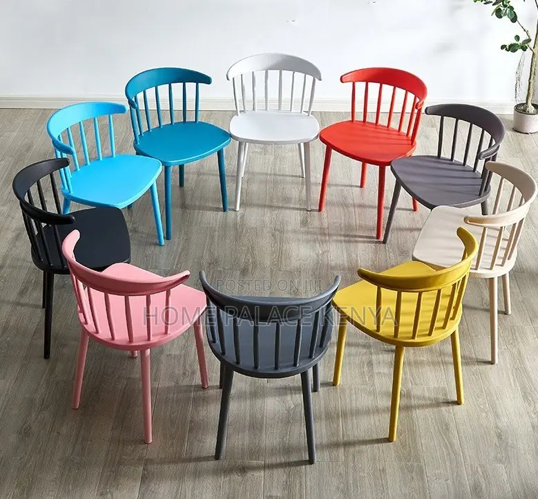 Home Chair: High Back Stackable Plastic Dining Chair