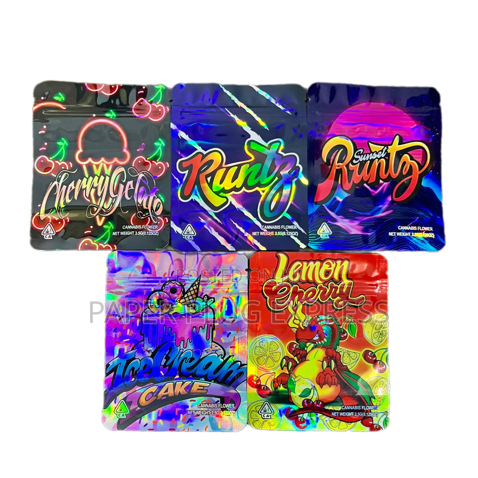 Ziplock Smell Proof Bag - 3.5g (100 Pcs) - Lemon Cherry Mixed Design