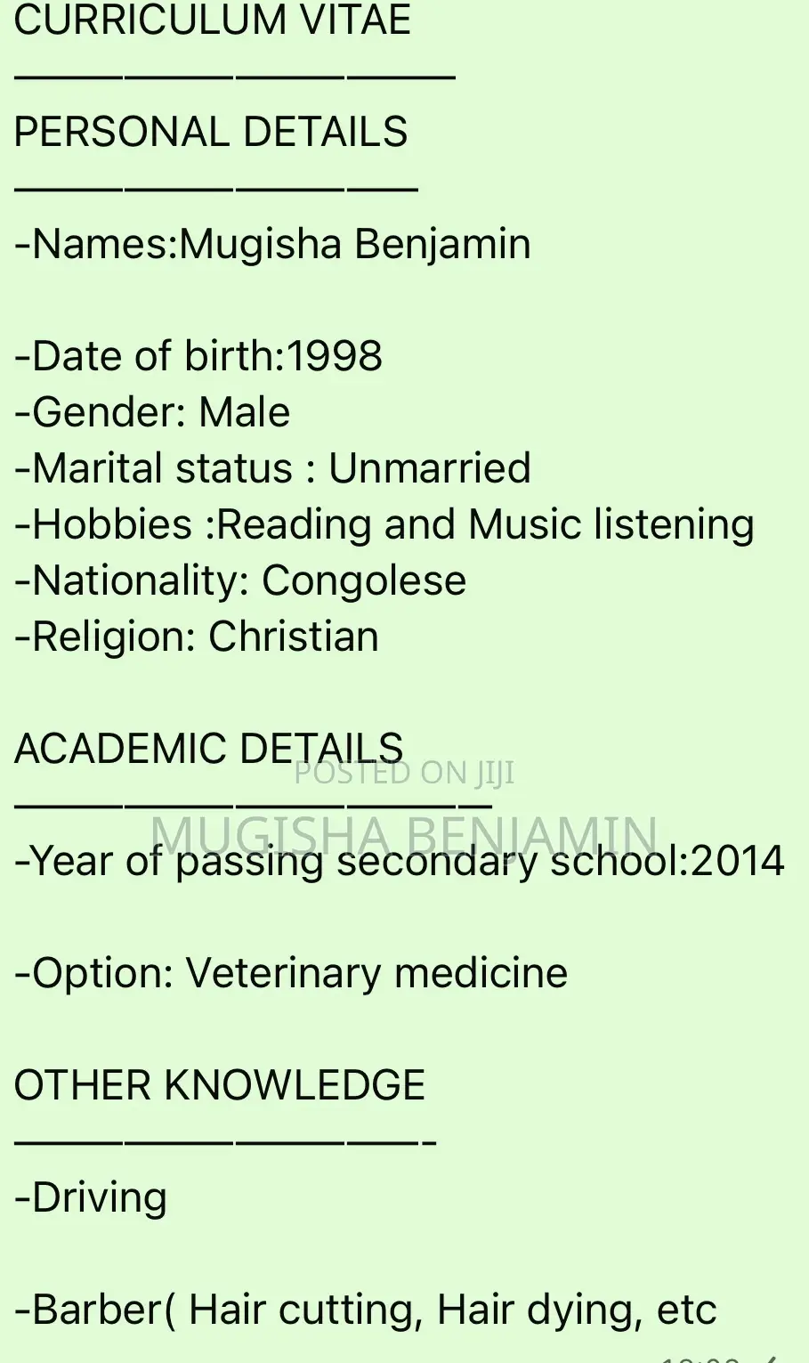 Ngo CVs Opportunity