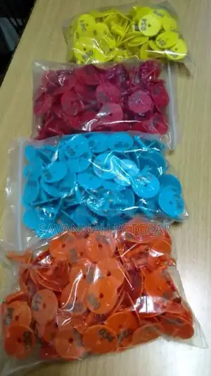 Numbered Customized Round Eartags Available in Different Colours.