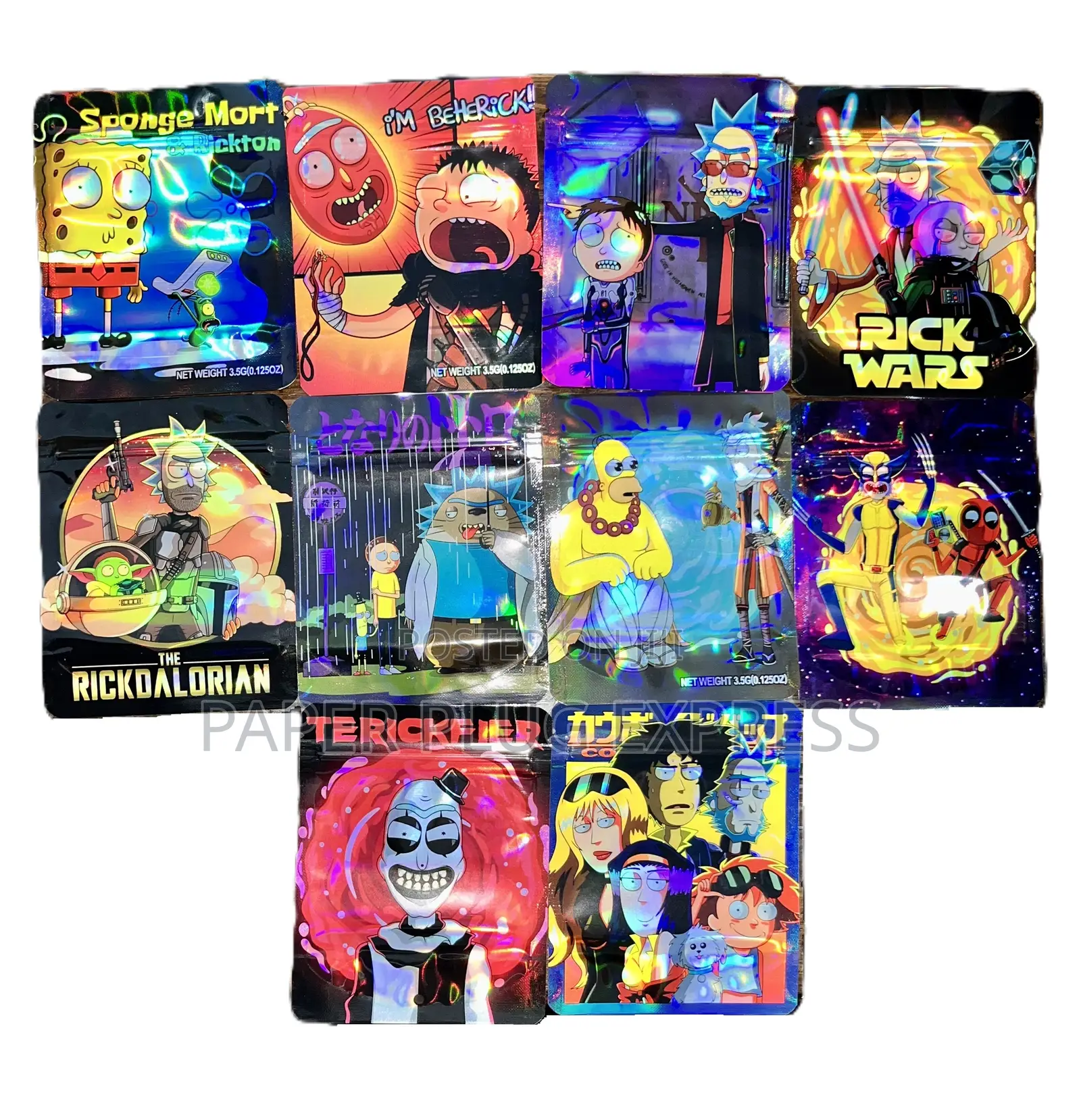 Ziplock Smell Proof Bag-3.5g (100pcs) - Rick Wars Mixed Designs