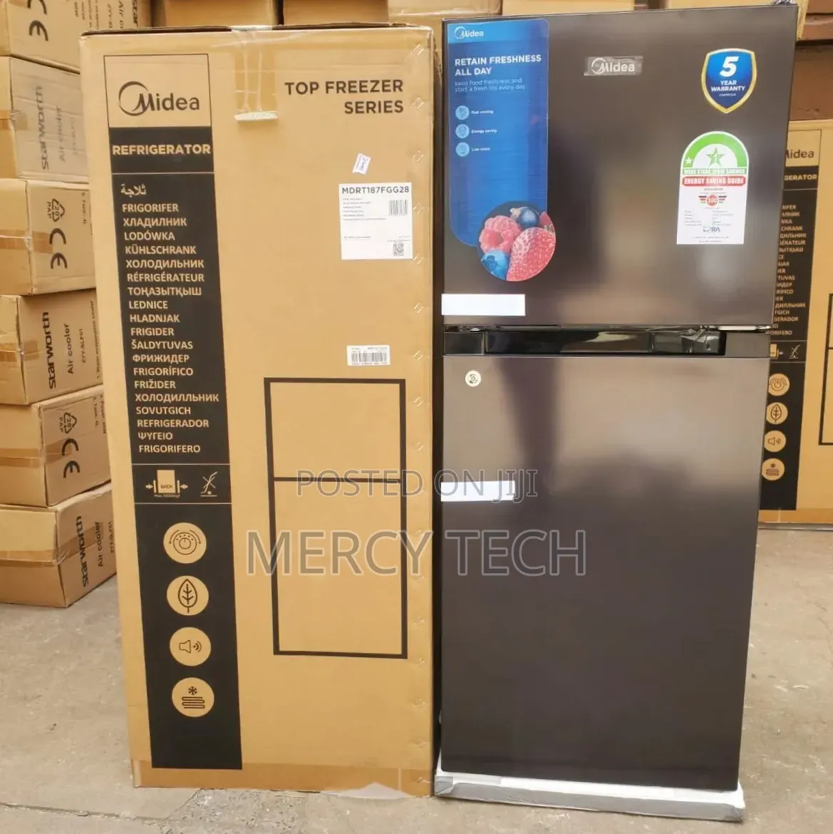 Midea 138l Top Freezer Fridge Double Door