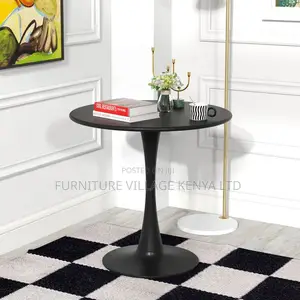 Black Marble Eames Round Restaurant Dining Table