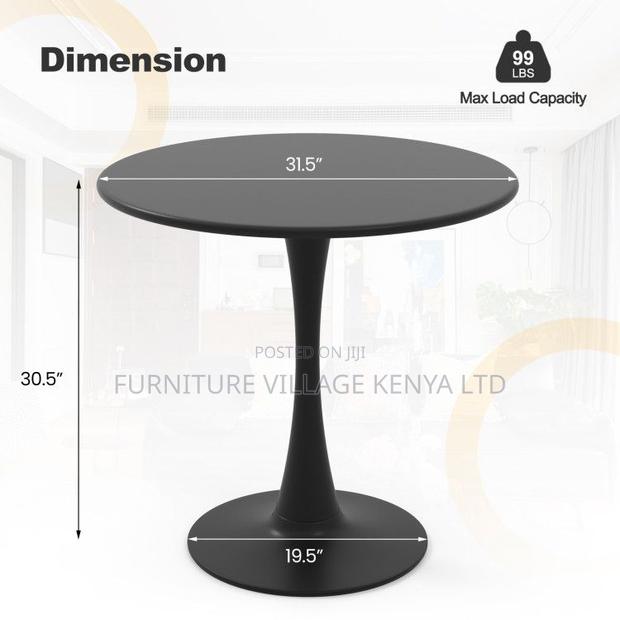Black Marble Eames Round Restaurant Dining Table - thumbnail 2