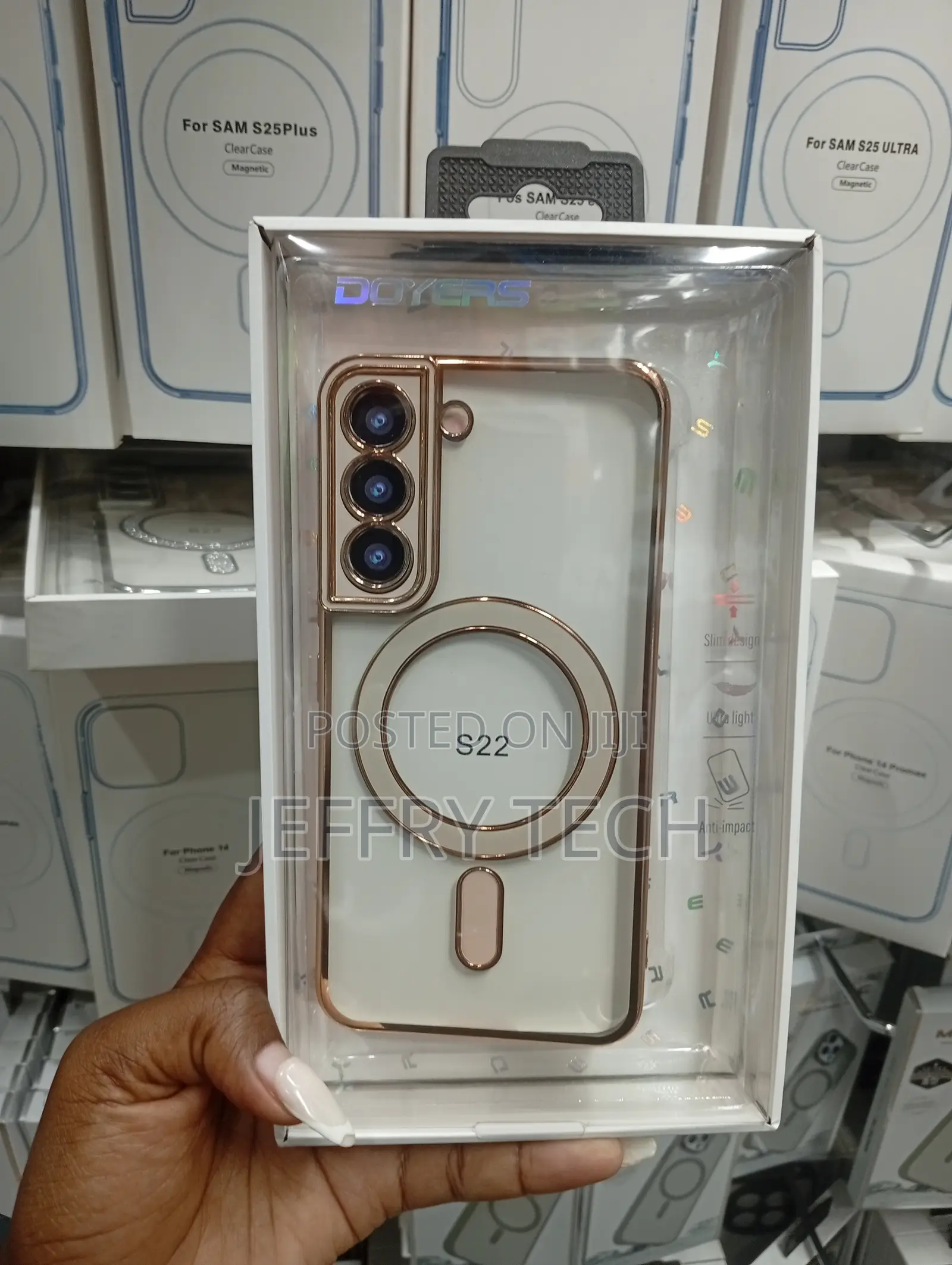 Samsung Galaxy S22 Doyers Branded Magnetic Clear Phone Case