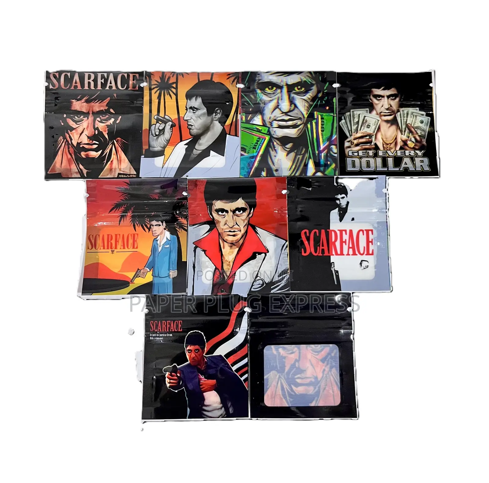 Scar Face Mixed Designs Small Ziplock Smell Proof Bag - 1g (100 Pcs)
