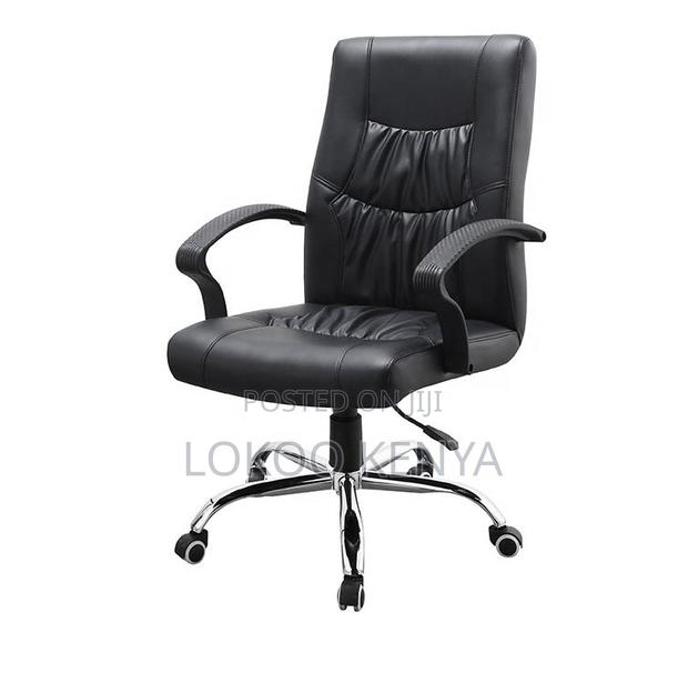 Office Chair; Leather Swivel Executive Office Work Chair - thumbnail 6