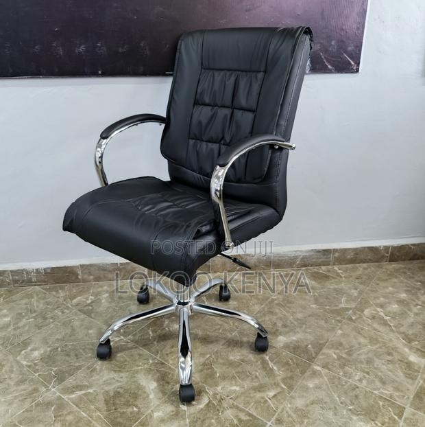 Office Chair; Leather Swivel Executive Office Work Chair - thumbnail 9