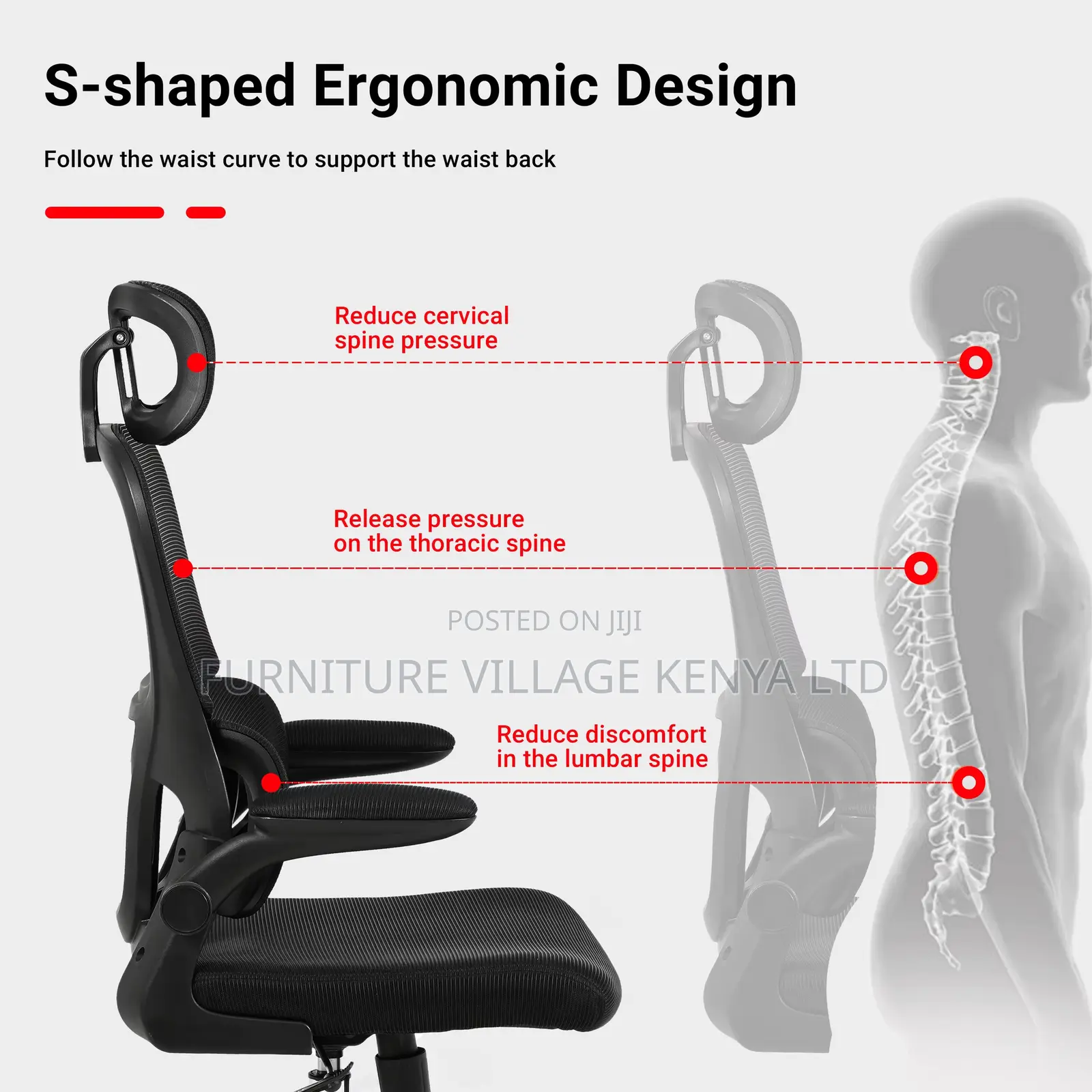 Ergonomic Lumbar Support Orthopedic Desk Chair