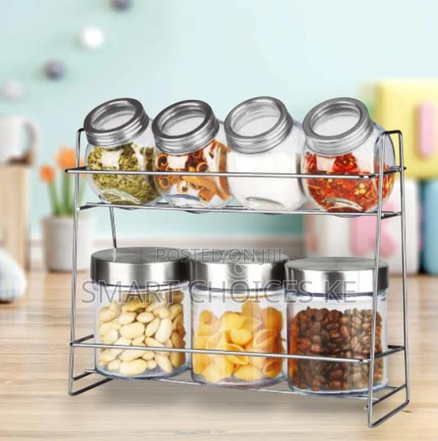 Set of 7 Glass Jars for Spices or Food. They Have an Airtight Lid - thumbnail 3