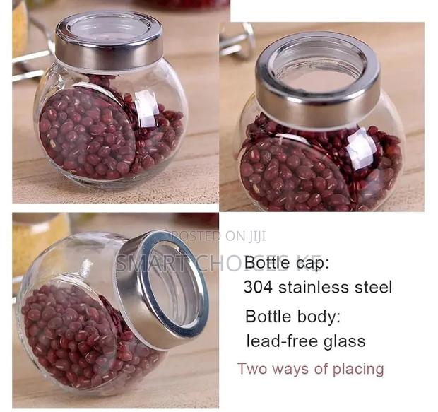 Set of 7 Glass Jars for Spices or Food. They Have an Airtight Lid - thumbnail 4