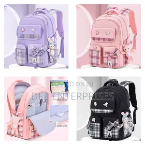Checkered Student Backpack. Spine Protection School Bags for Kids