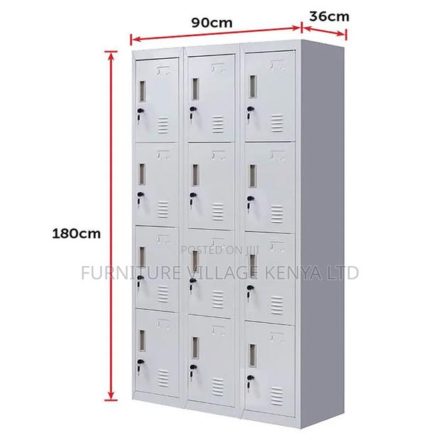 12-Door's White Metallic Study Area Locker Cabinet - thumbnail 3