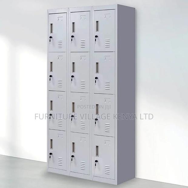 12-Door's White Metallic Study Area Locker Cabinet - thumbnail 5