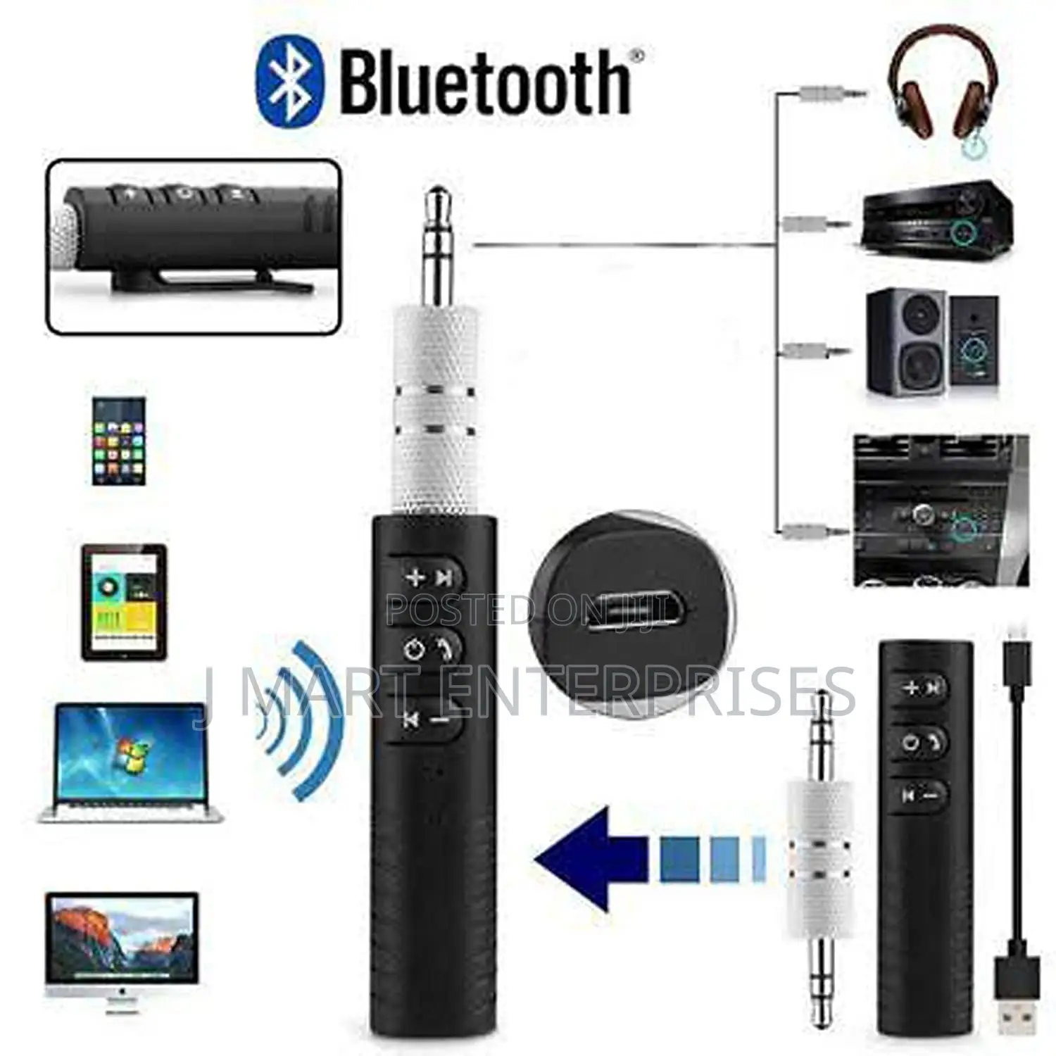Bluetooth Receiver Portable Wireless Bt-450 3.5mm Jack