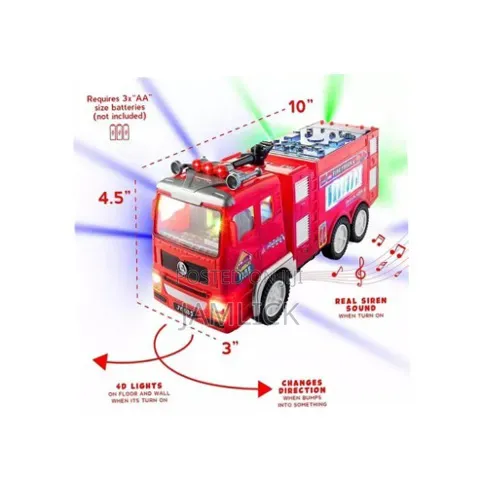 Fire Truck Toy With 4d Led Lights Siren Sounds –Gn