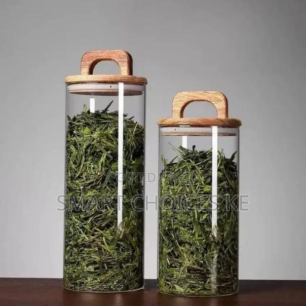4pcs Airtight Glass Jars With Elegant Wooden Lids - thumbnail 6
