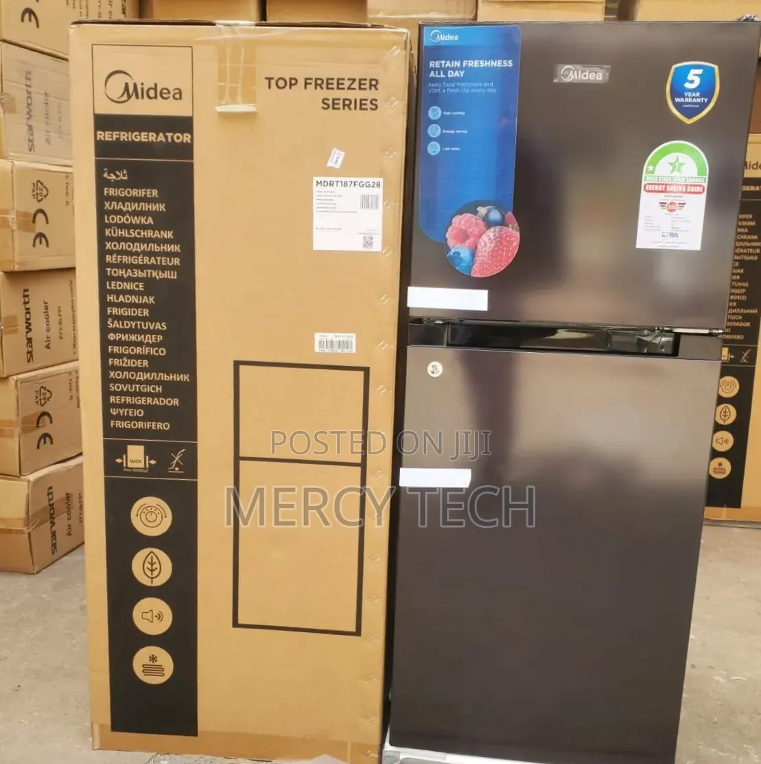 Midea 187l Top Freezer Refrigerator