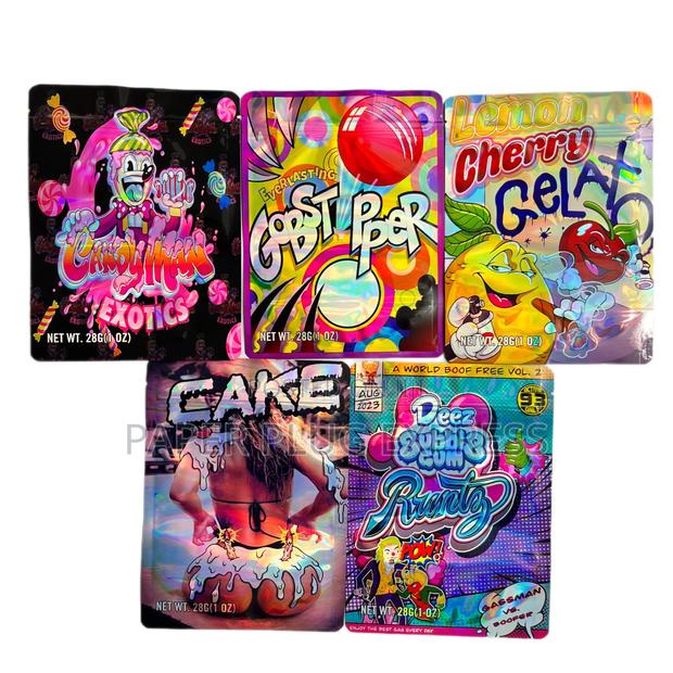 Cake - Mixed Designs - Mylar Ziplock Smell Proof Bag - 28g (100pcs)