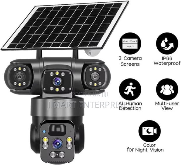 V380 Pro Wireless Solar Security Camera System Three-Lens 360° - thumbnail 2