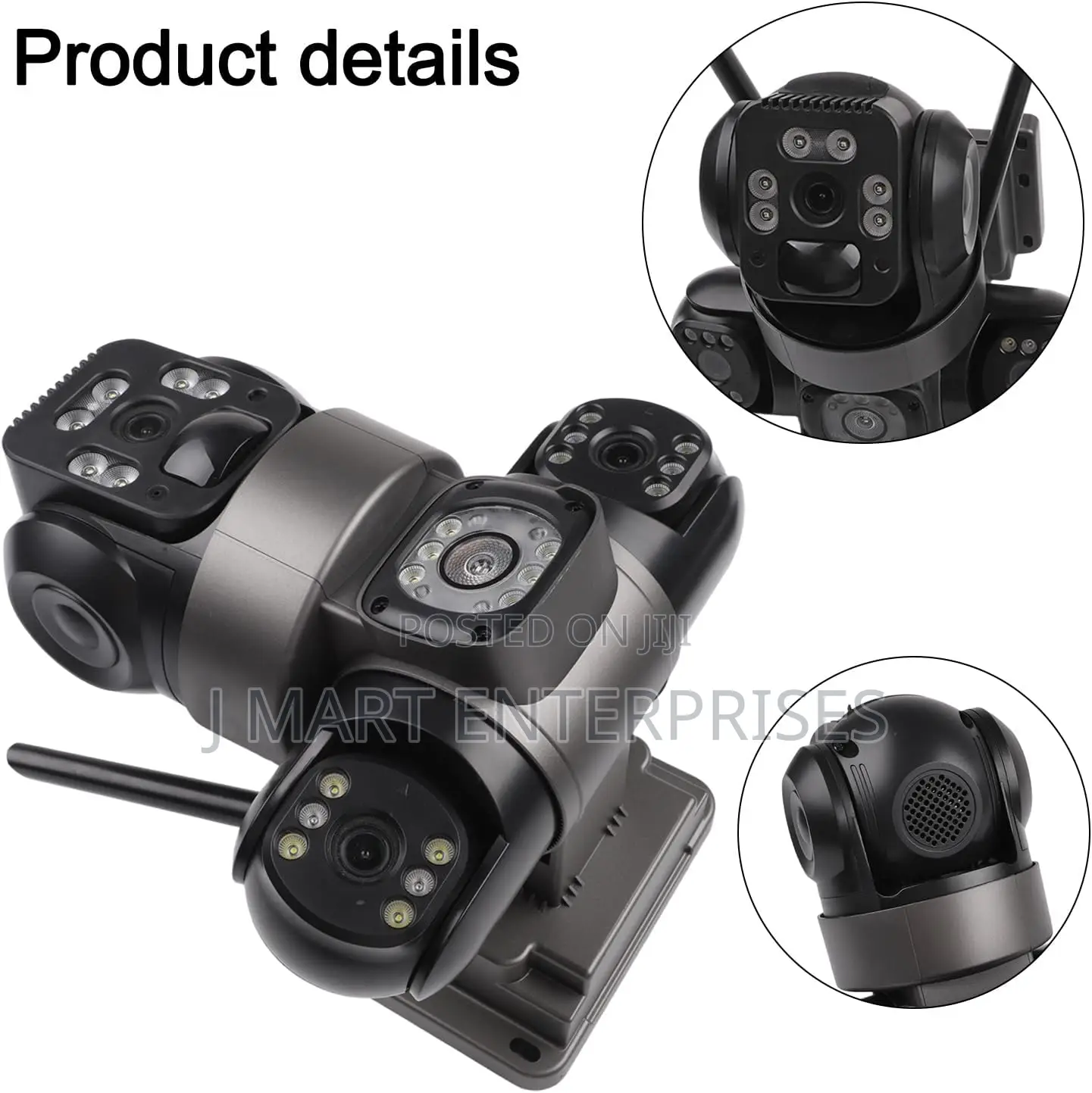 V380 Pro Wireless Solar Security Camera System Three-Lens 360°