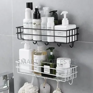 Sleek Metallic Storage Caddy With Hooks