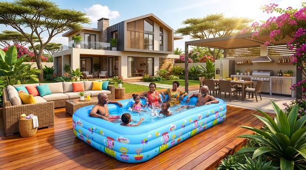 3m Inflatable Swimming Pool for Family Backyard Fun - thumbnail 2