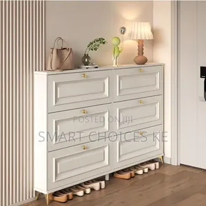 6tipping Buckets Modern Cream White Shoe Cabinet Narrow Storage
