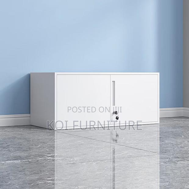 Office Cabinet : White Metallic Office Cabinet With Locking Mechanism
