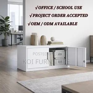Office Cabinet : White Metallic Office Cabinet With Locking Mechanism