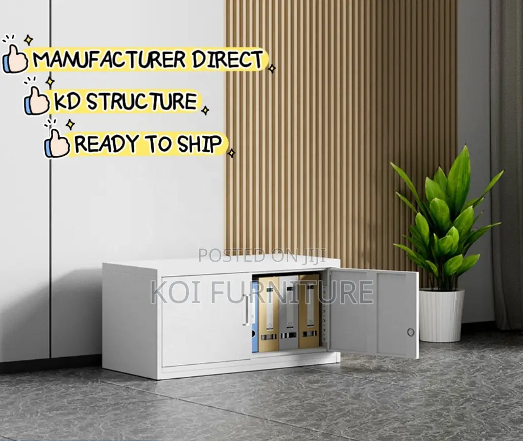 Office Cabinet : White Metallic Office Cabinet With Locking Mechanism