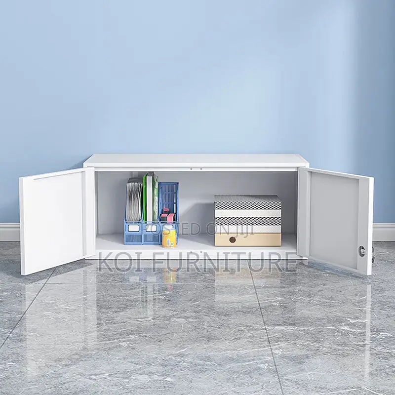 Office Cabinet : White Metallic Office Cabinet With Locking Mechanism