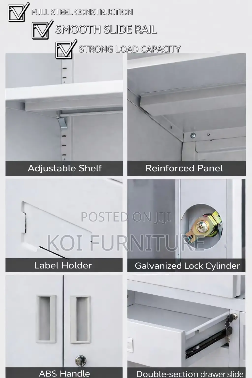 Office Cabinet : White Metallic Office Cabinet With Locking Mechanism