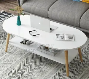 Modern Oval 2 Tier Coffee Table With Storage Small Space Living Room