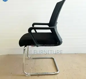 Office Chair : Black Mesh Office Visitors Chair -a Chrome Sleigh Base