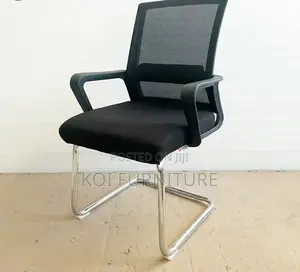 Office Chair : Black Mesh Office Visitors Chair -a Chrome Sleigh Base