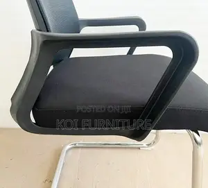Office Chair : Black Mesh Office Visitors Chair -a Chrome Sleigh Base