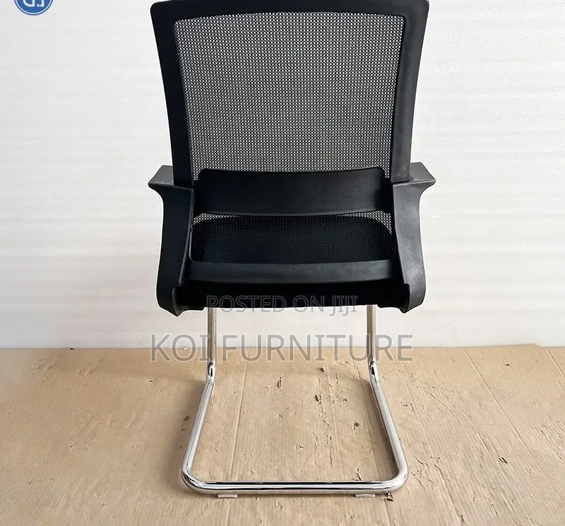 Office Chair : Black Mesh Office Visitors Chair -a Chrome Sleigh Base
