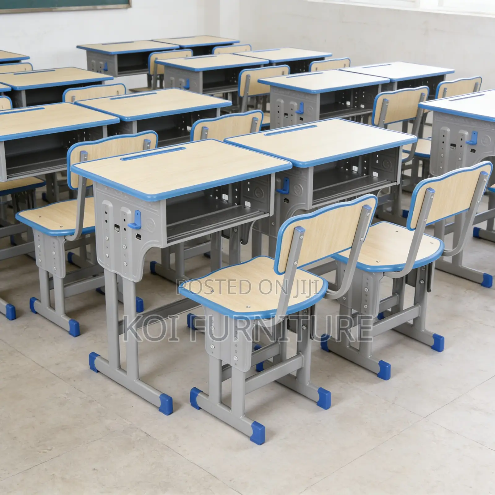 Kids Combo Modern Height-Adjustable Classroom Desk and Chair Sets