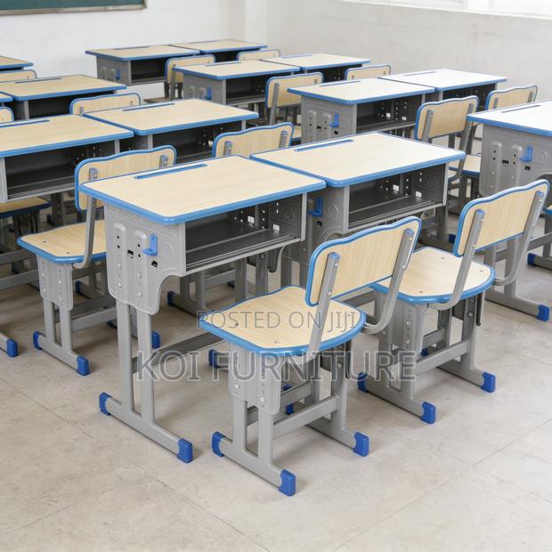 Kids Combo Modern Height-Adjustable Classroom Desk and Chair Sets