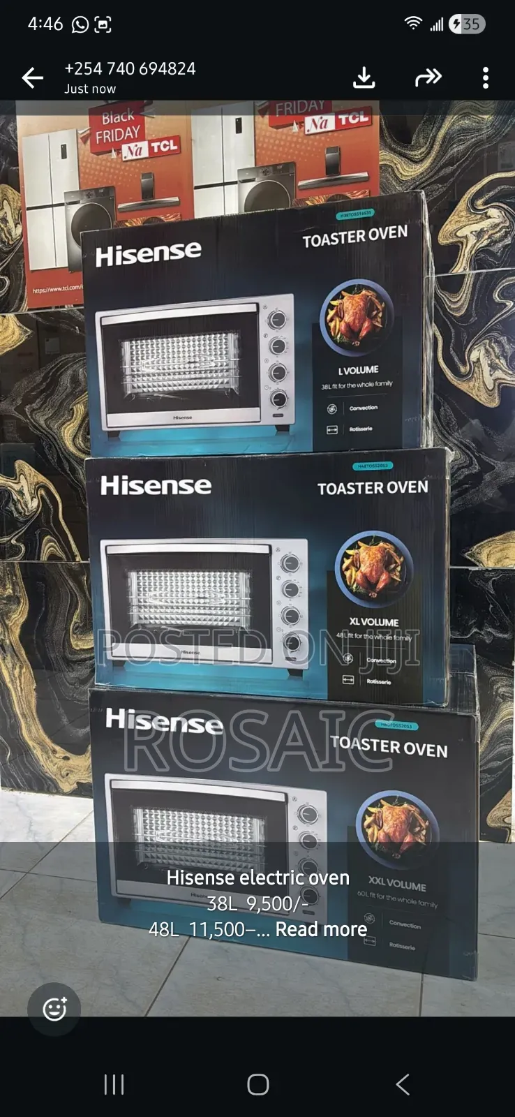 Hisense Electric Oven
48l
